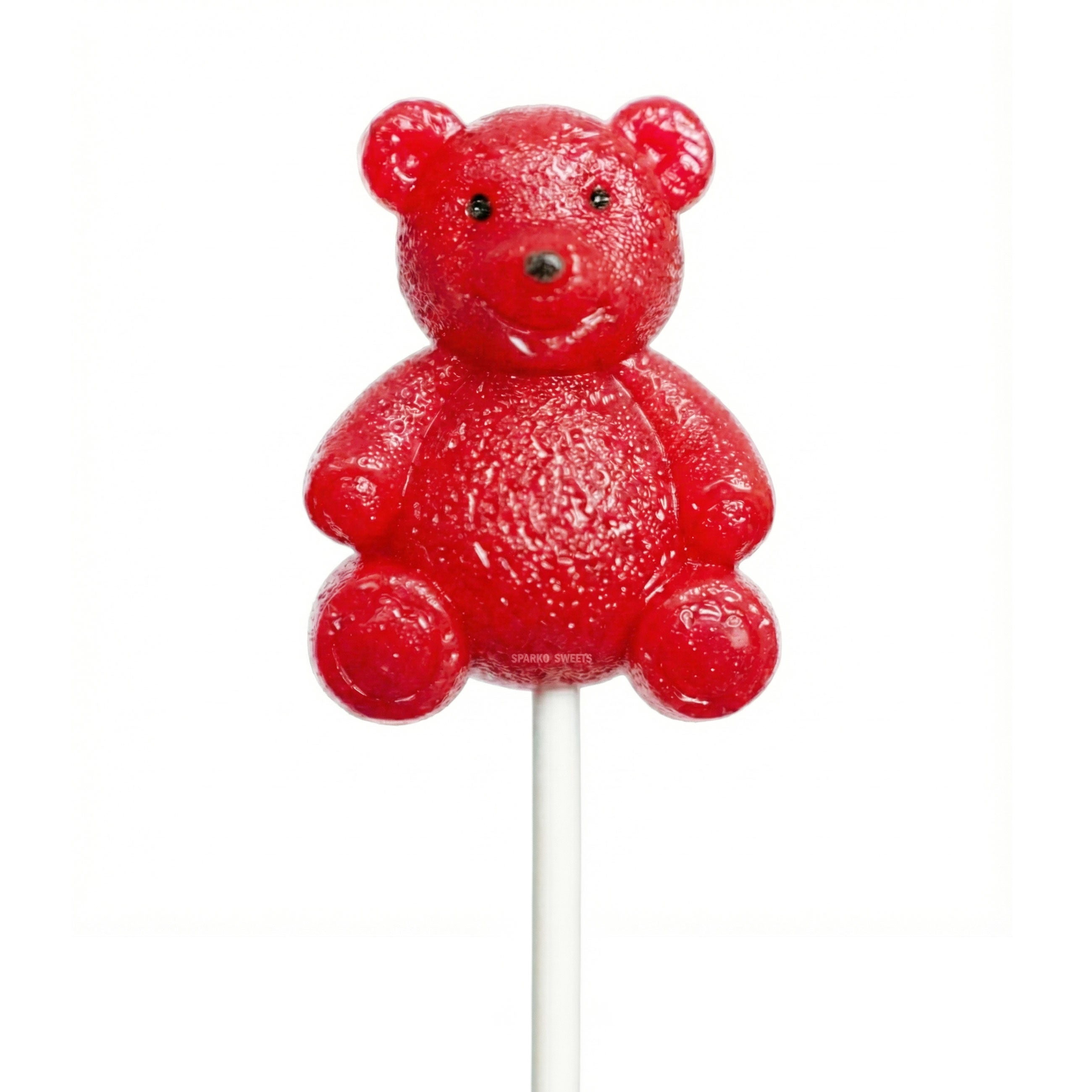 Sparko Sweets Big Red Bear Lollipops, Made in Los Angeles, Perfect for Birthday Party, Corporate Event, Promotional Giveaway, Brand Activation, Holiday Celebrations, New Years