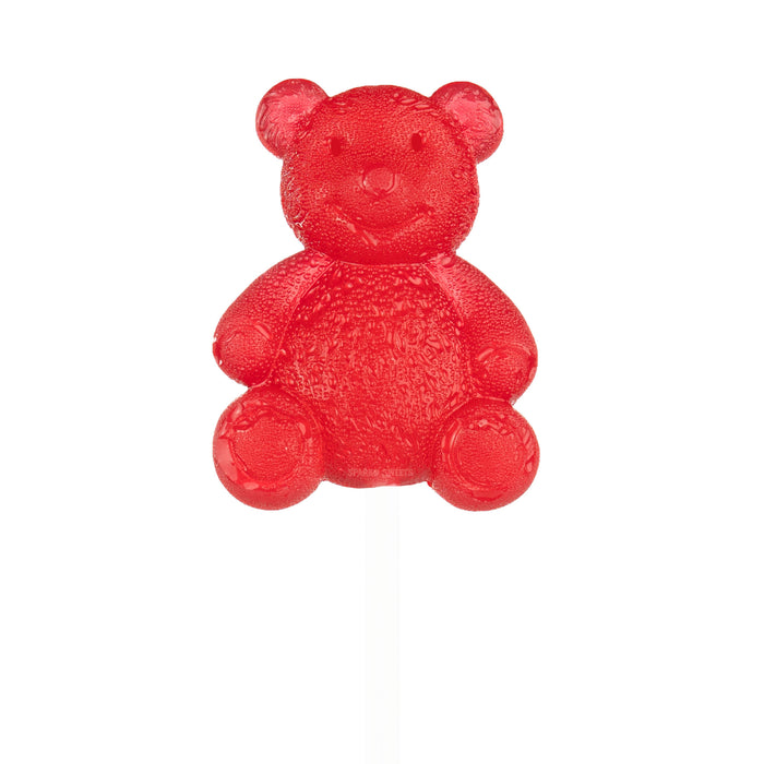 Red Teddy Bear Lollipops - Watermelon (24 Pops)