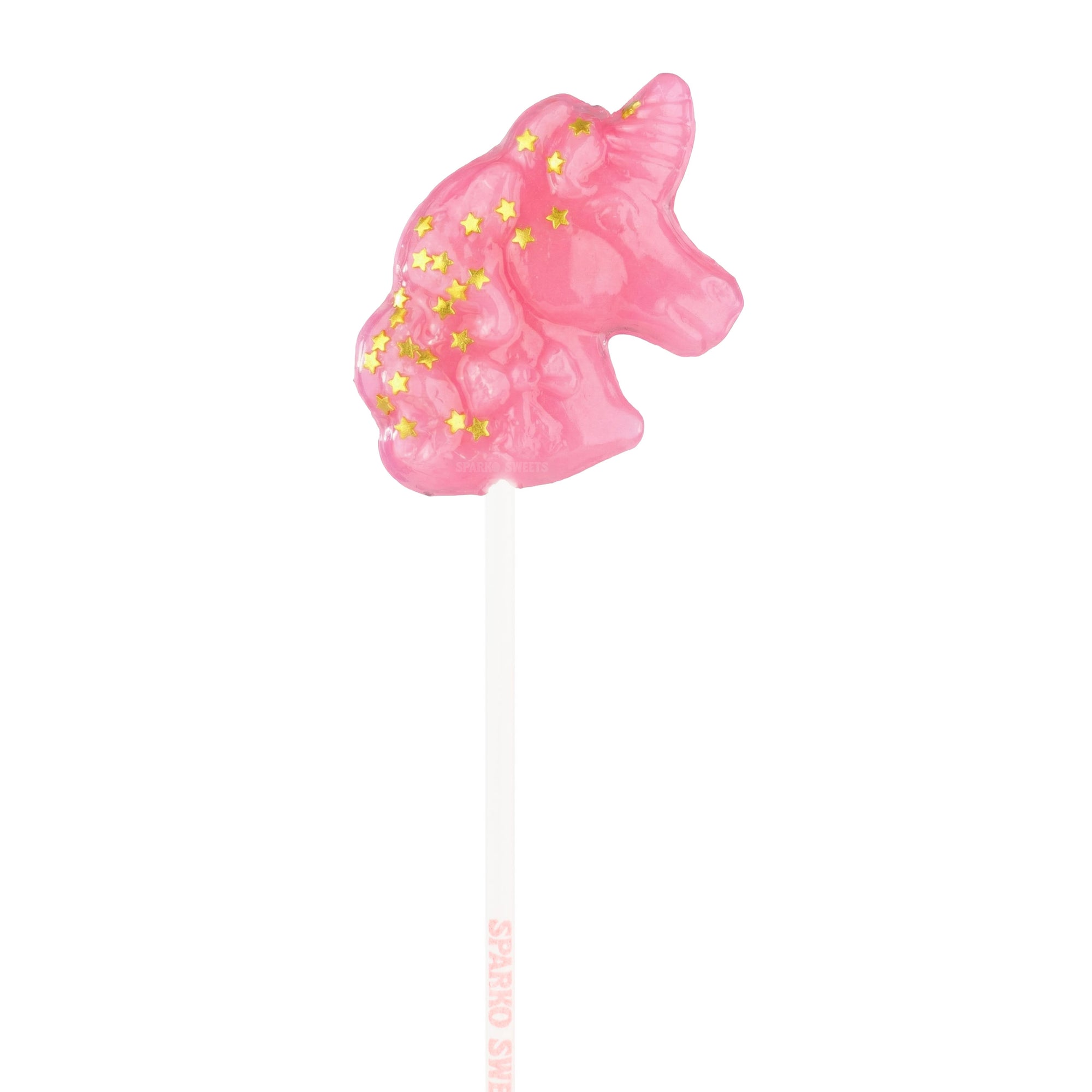 Sparko Sweets Sparkly Pink Gold Star Unicorn Lollipops, Blue Raspberry Flavor, Made in Los Angeles, Perfect for Princess Birthday Parties, Tea Gatherings, Corporate Events, Promotional Giveaways