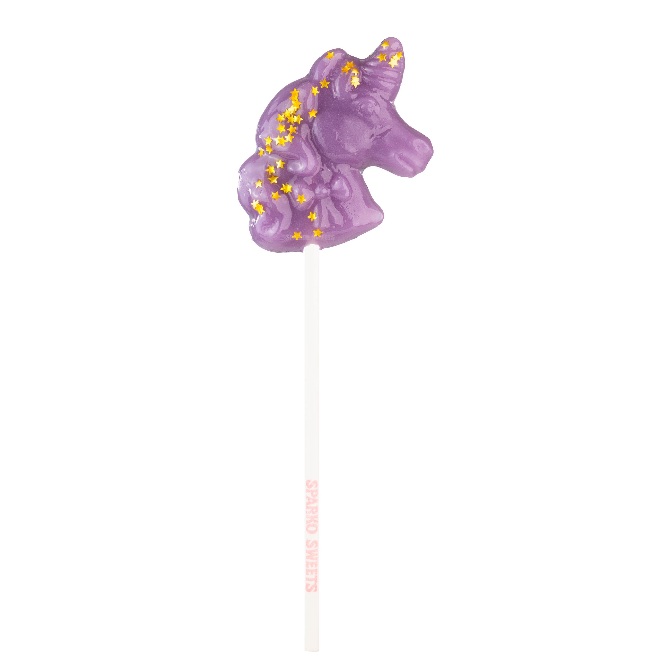 Sparko Sweets Gold Star Purple Unicorn Lollipops, Blue Raspberry Flavor, Made in Los Angeles, Perfect for Princess Birthday Parties, Tea Gatherings, Corporate Events, Promotional Giveaways