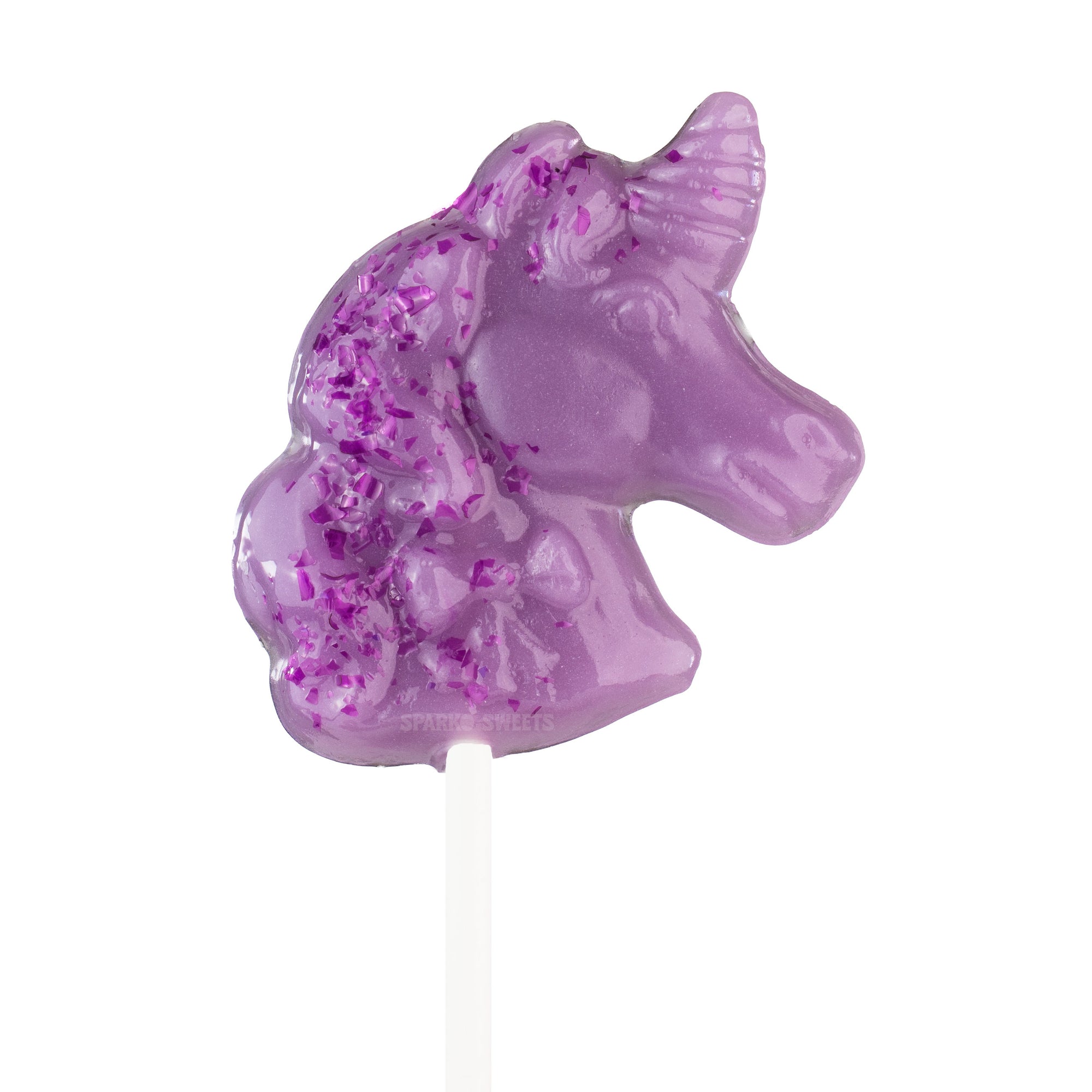 Sparko Sweets Sparkly Purple Unicorn Lollipops, Blue Raspberry Flavor, Made in Los Angeles, Perfect for Princess Birthday Parties, Tea Gatherings, Corporate Events, Promotional Giveaways