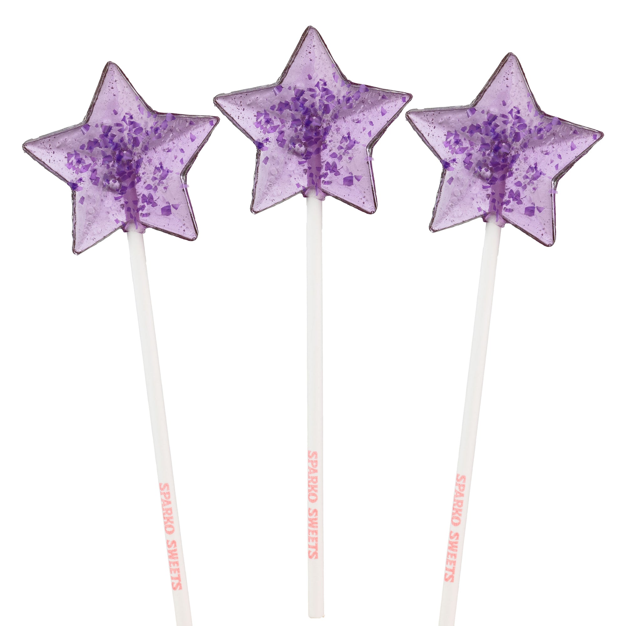 Sparko Sweets Sparkly Purple Star Lollipops - Ideal for Birthday Party, Made in Los Angeles