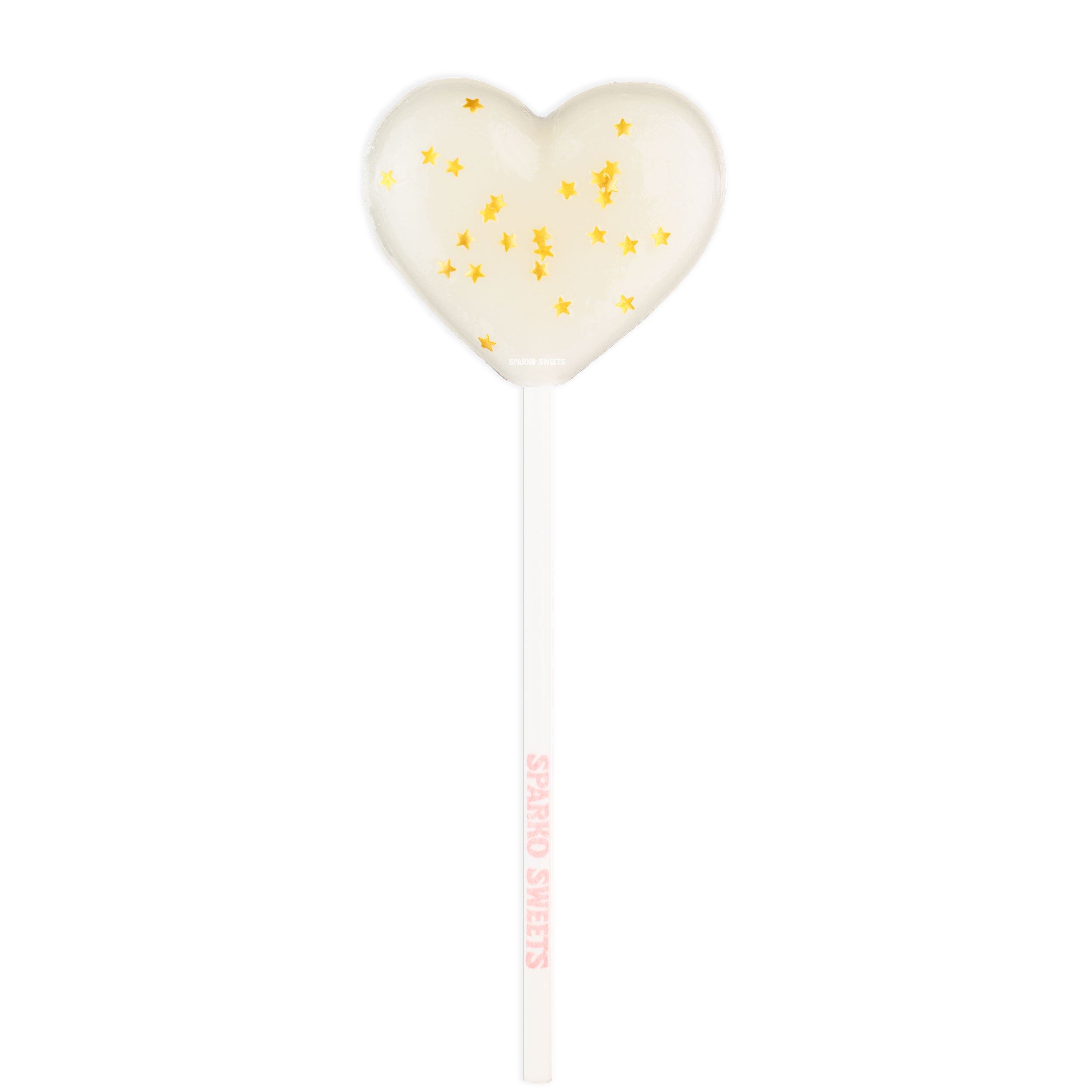 Sparko Sweets Sparkly White Heart Lollipops, Made in Los Angeles, Ideal for Wedding Favors, Parties, Celebrations, Birthdays, Anniversaries