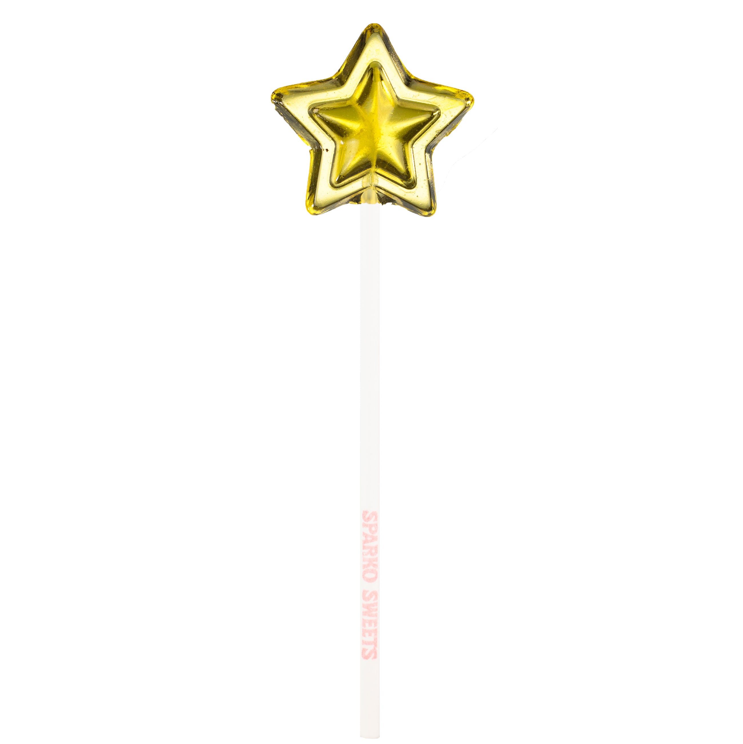 Sparko Sweets Yellow Mini Star Lollipops, Made in Los Angeles, Perfect for Christmas, New Years, Corporate Events, Promotional Giveaways