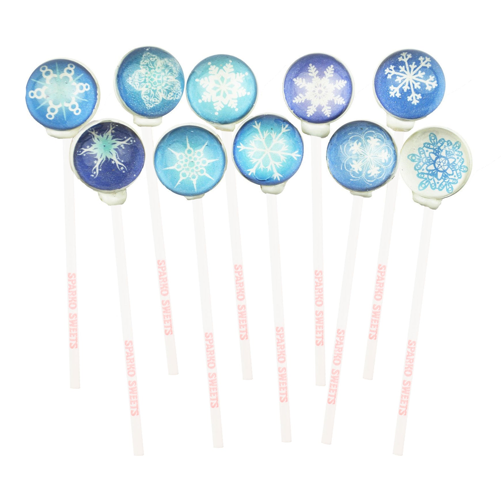 Sparko Sweets Snowflake Lollipops, Made in Los Angeles, Perfect for Winter Celebration, Holiday Party, Birthday, Corporate Events, Brand Activations, Promotional Giveaways