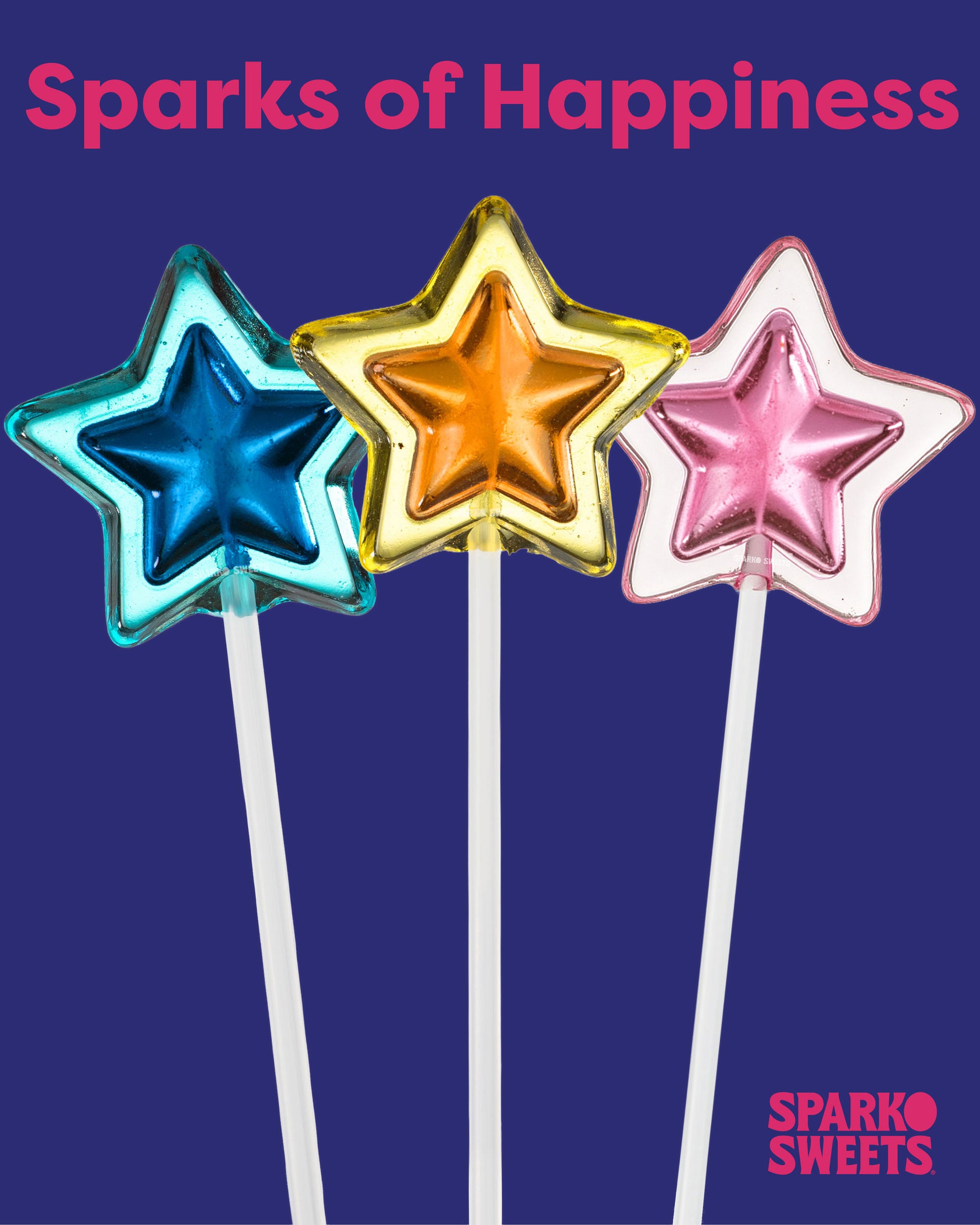 Sparko Sweets Twinkle Pops, Star Lollipops, Double Colors, Made in Los Angeles, Perfect for Birthday Parties, Holiday Celebrations, Corporate Events, Promotional Giveaways, Reception Treats