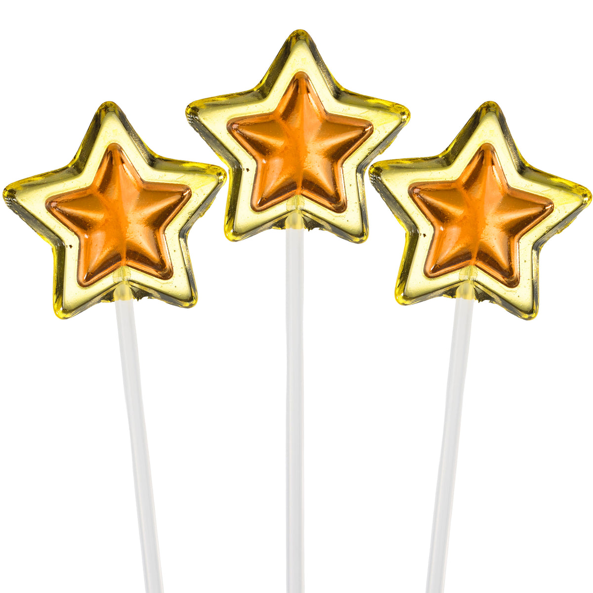 Orange & Yellow Star Twinkle Lollipops