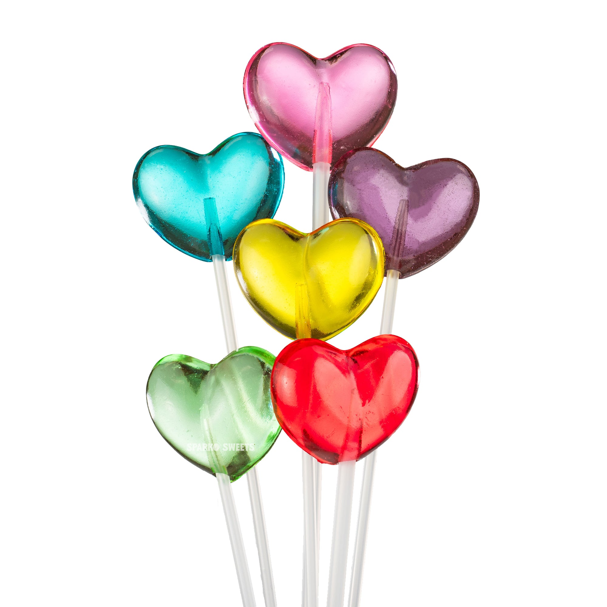 Sparko Sweets Sugar-Free Twinkle Heart Lollipops, 100 Pops, Made in Los Angeles - Ideal for Valentine's Day, Birthdays, and Party Favors