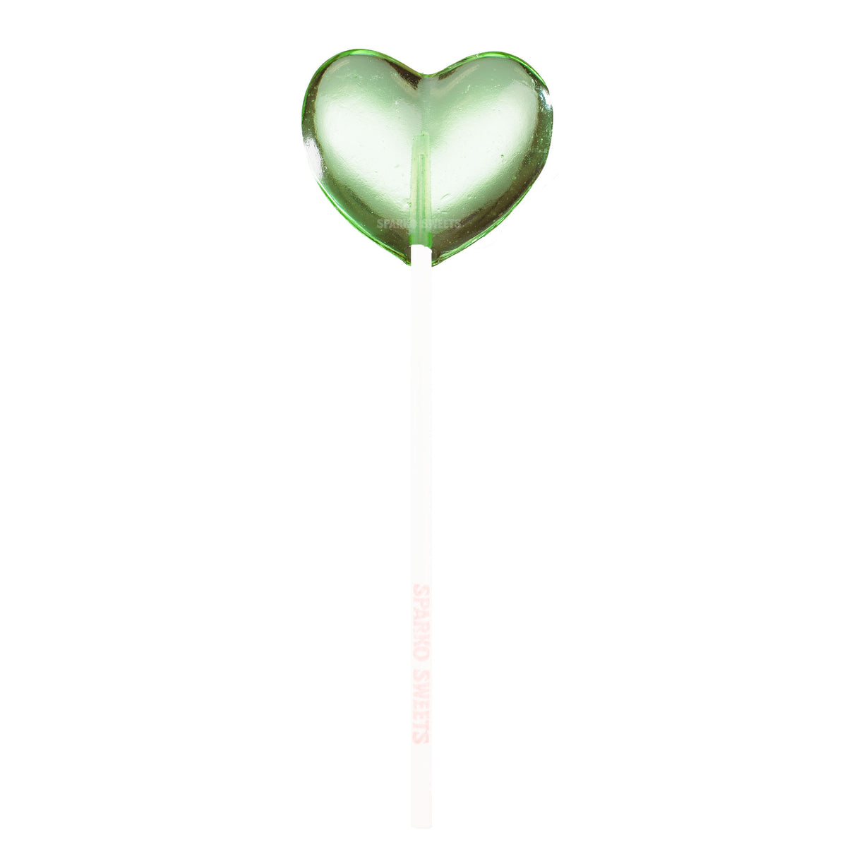 Sparko Sweets Sugar-Free Twinkle Pops, Green Hearts, 4.5-inch Sticks, Made in Los Angeles - Ideal for Valentine's Day and Wedding Celebrations