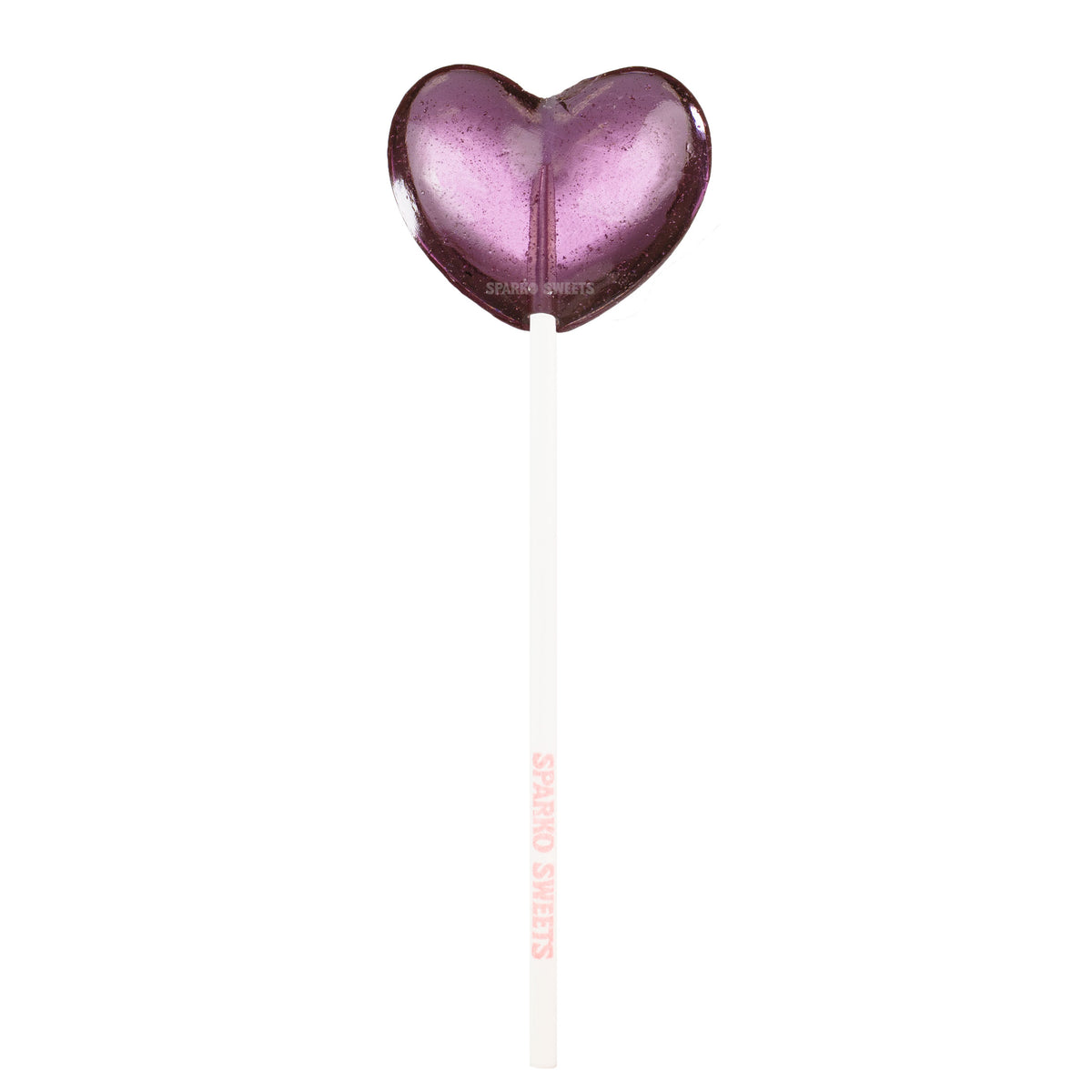 Sparko Sweets Sugar-Free Twinkle Pops, Purple Hearts, 4.5-inch Sticks, Made in Los Angeles - Ideal for Valentine's Day and Wedding Celebrations