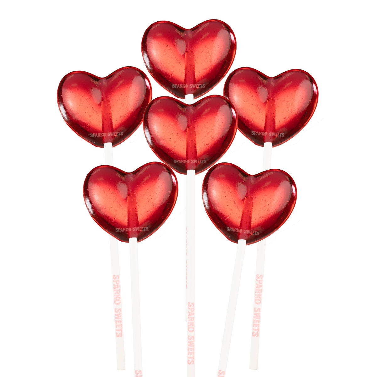 Red Heart Twinkle Lollipops - Short Stem