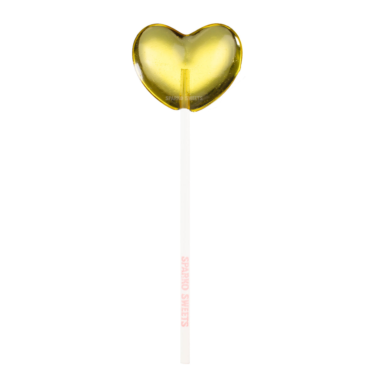 Sparko Sweets Sugar-Free Twinkle Pops, Yellow Hearts, 4.5-inch Sticks, Made in Los Angeles - Ideal for Valentine's Day and Wedding Celebrations