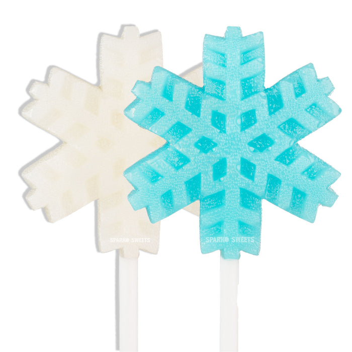 Frosty White and Blue Snowflakes Lollipops (24 Pops)