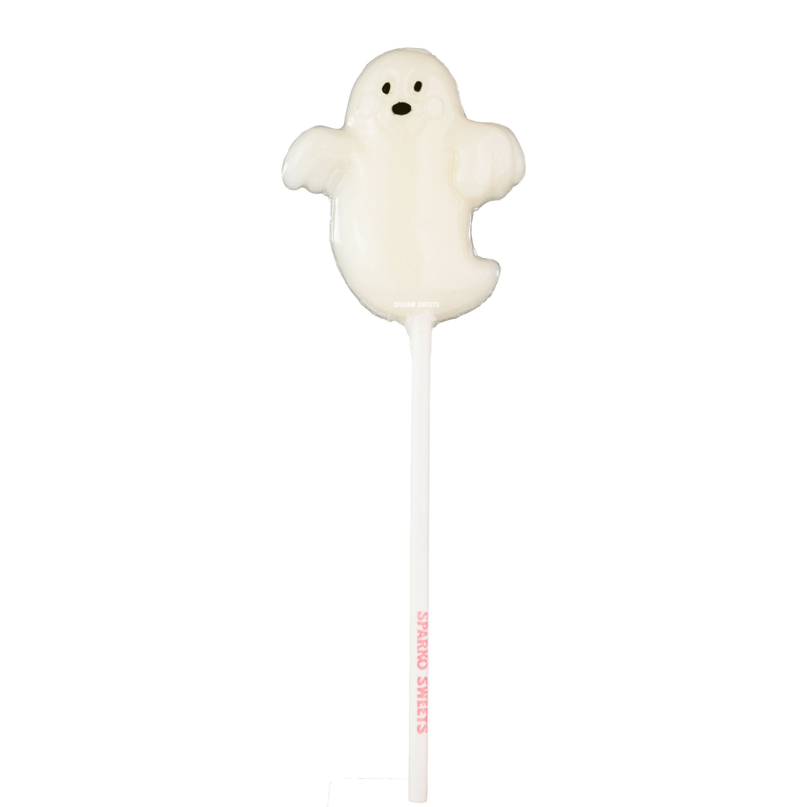 Sparko Sweets White Ghost Lollipops, Made in Los Angeles, Perfect for Halloween, Birthday Parties, and Fun Cake Toppers