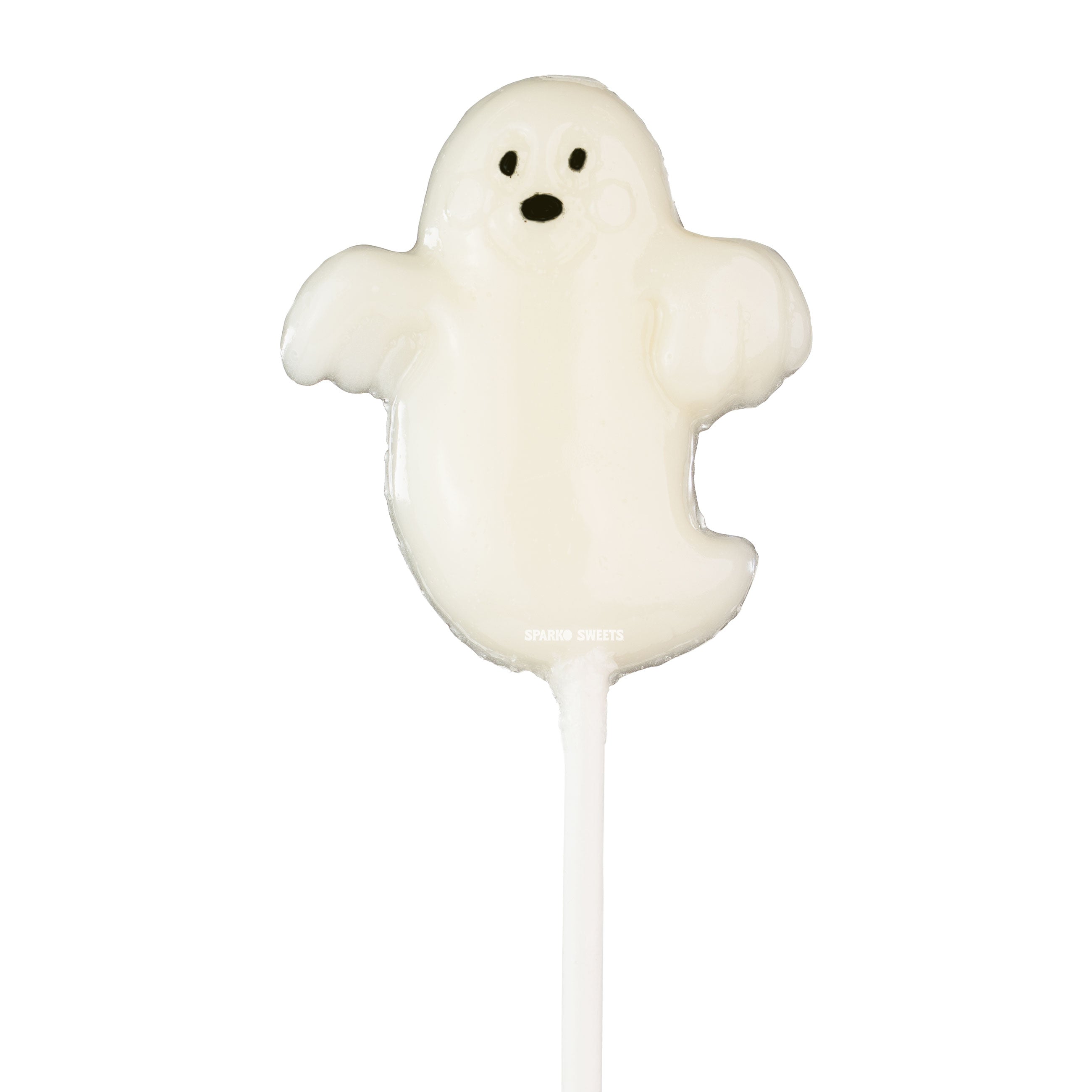 Sparko Sweets White Ghost Lollipops, Made in Los Angeles, Perfect for Halloween, Birthday Parties, and Fun Cake Toppers