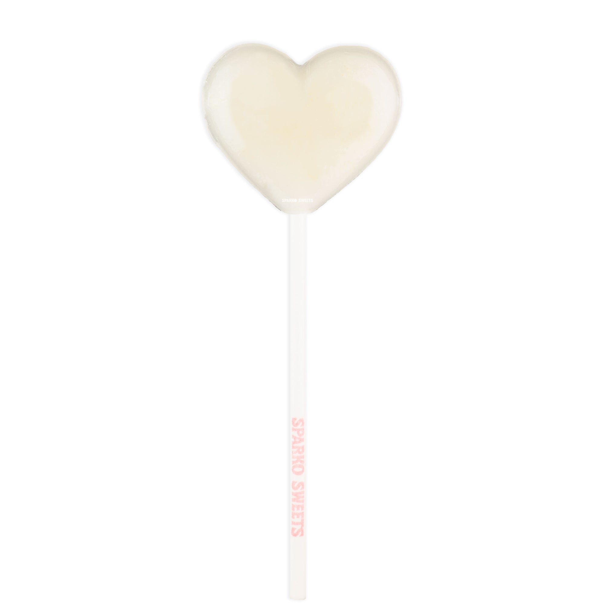 Sparko Sweets White Heart Lollipops, Made in Los Angeles, Perfect for Weddings, Anniversaries, Engagements, Parties, Celebrations, Corporate Events, Promotional Giveaways