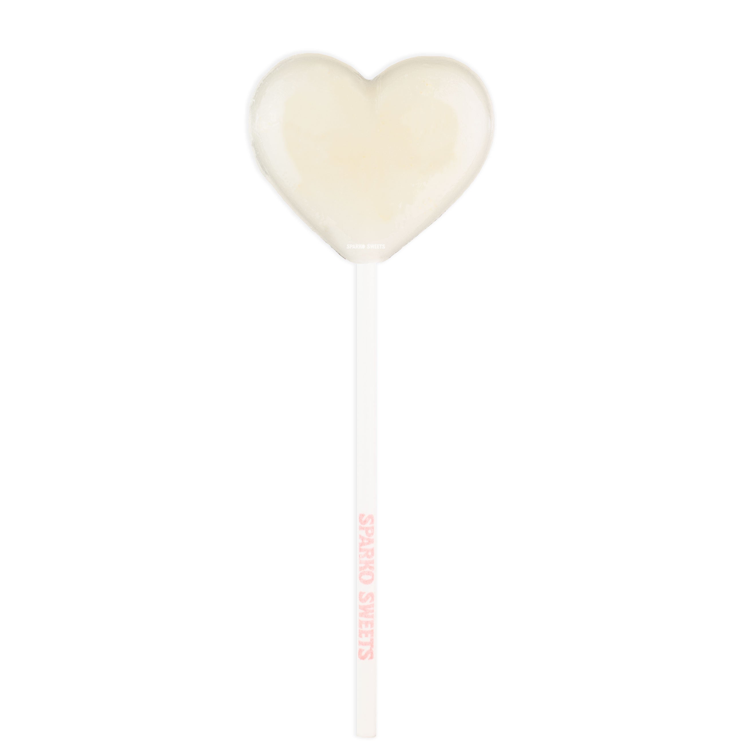 Sparko Sweets White Heart Lollipops, Made in Los Angeles, Perfect for Weddings, Anniversaries, Engagements, Parties, Celebrations, Corporate Events, Promotional Giveaways