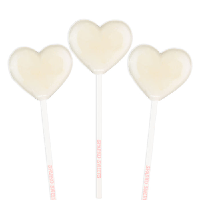 White Heart Lollipops (24 Pops)