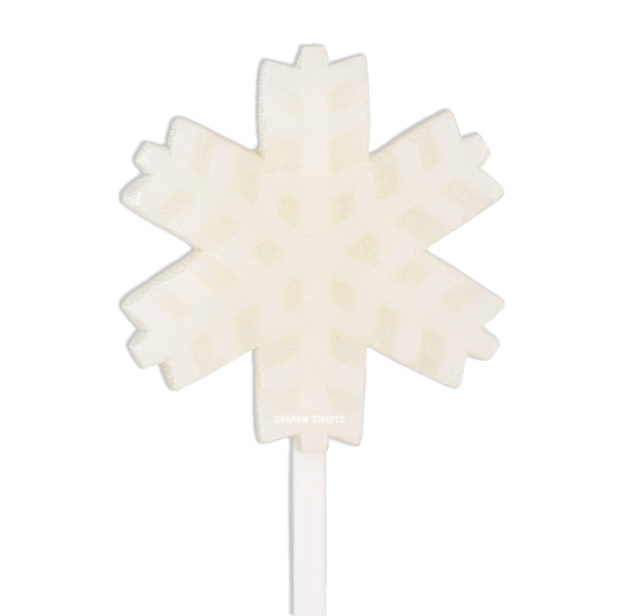 Frosty White Snowflakes Lollipops - White Peach (24 Pieces)