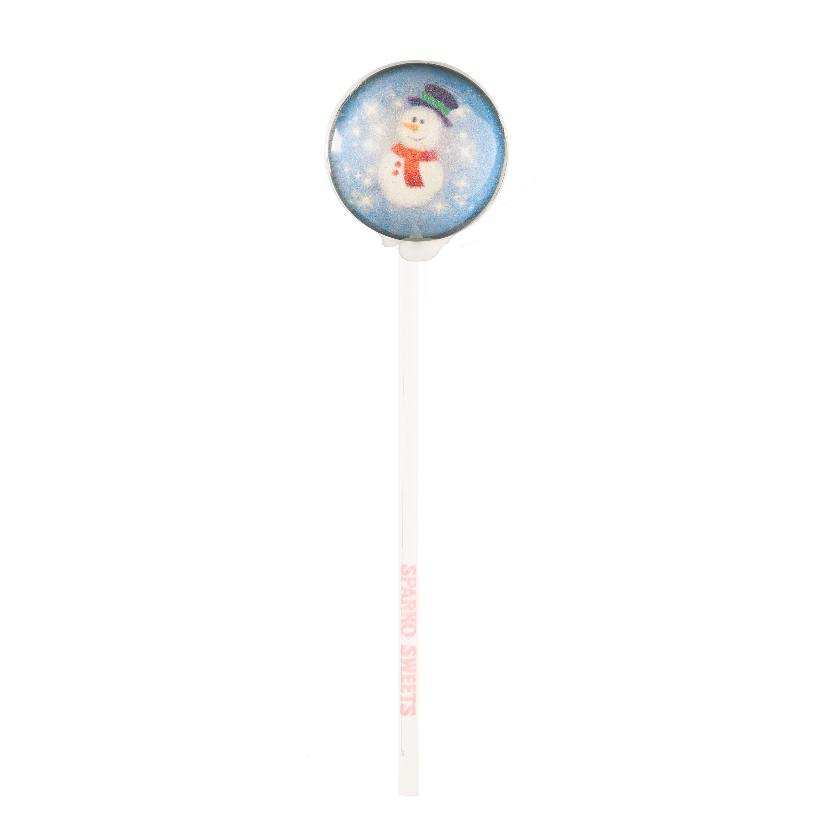 Sparko Sweets Snowman Christmas Character Lollipops, Made in Los Angeles, Perfect for Holiday Party Favors, Christmas Gifts, Corporate Events, Promotional Giveaways