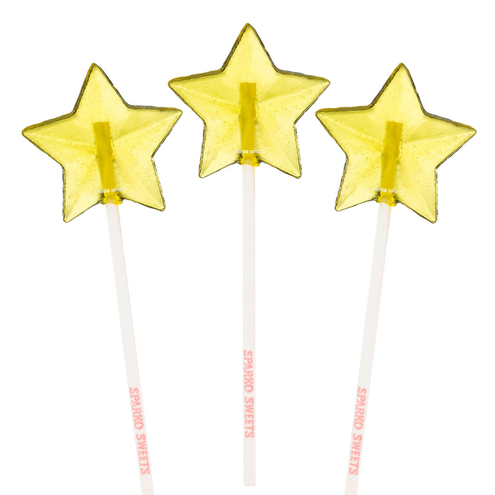 Sugar Free Yellow Star Lollipops - Peach (24 Pieces)