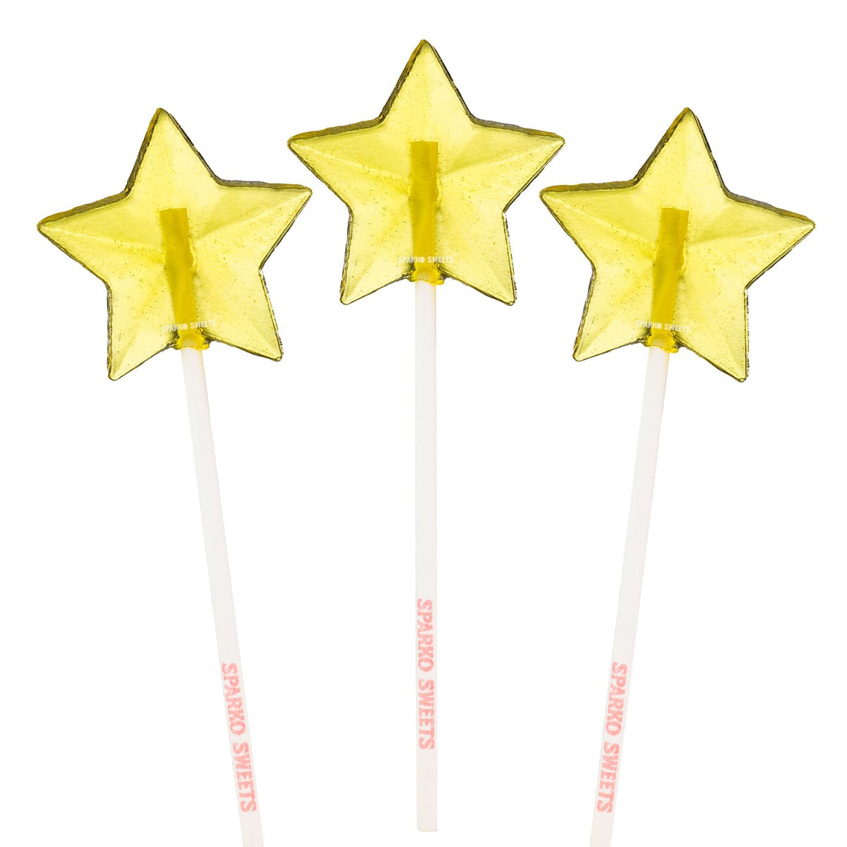 Yellow Star Lollipops - Peach Flavor