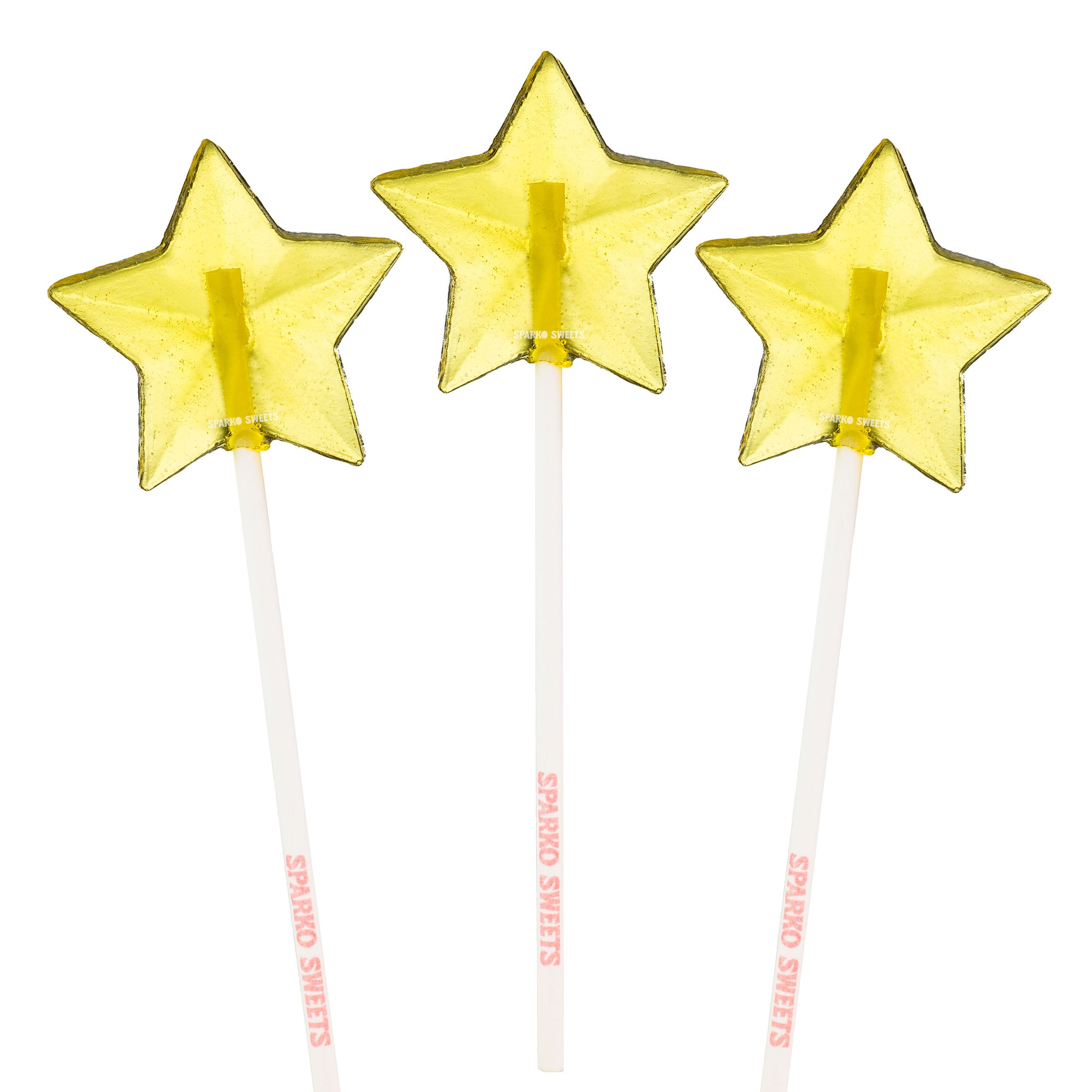 Sparko Sweets Yellow Star Lollipops, Made in Los Angeles - Ideal for Birthday Parties and Celebrations