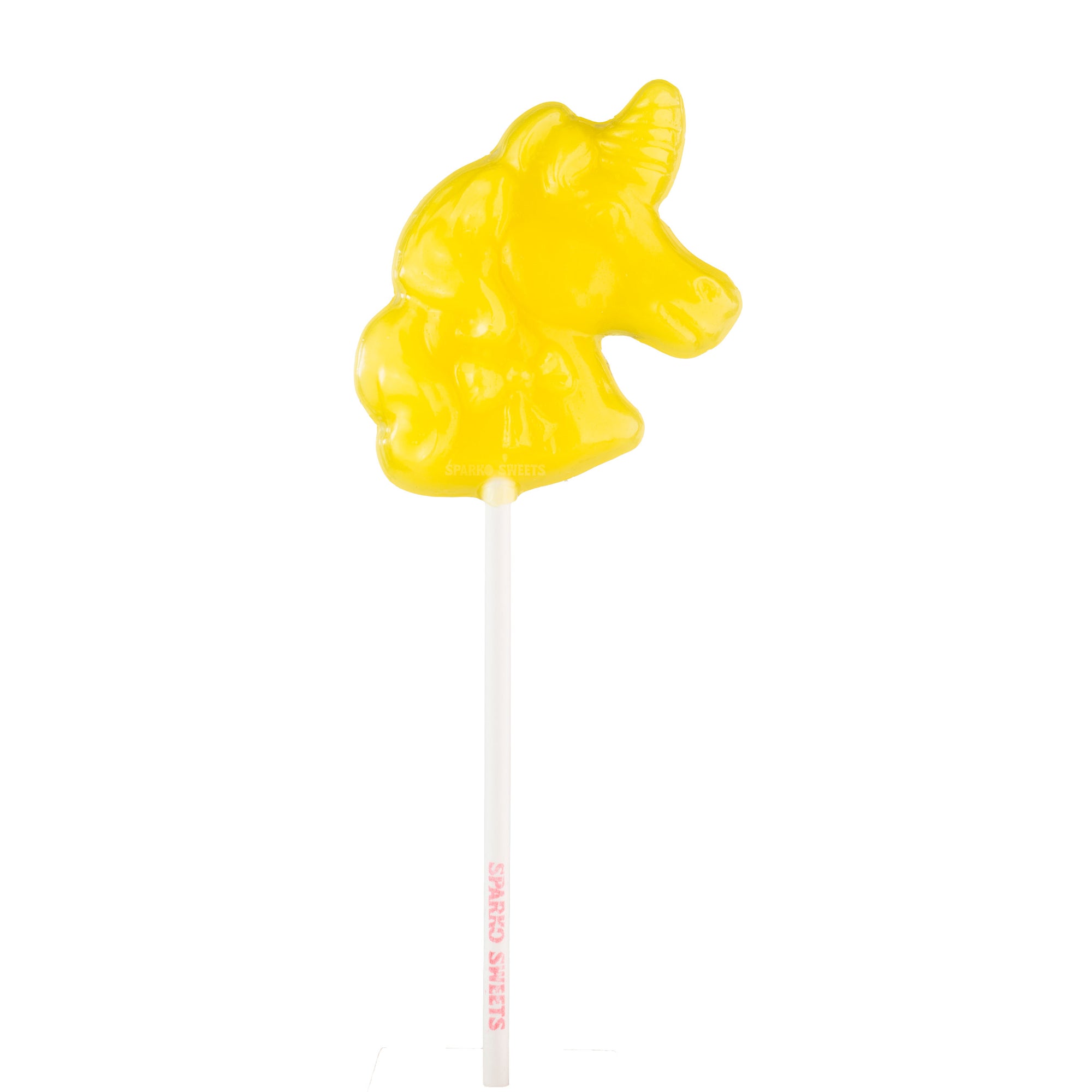 Sparko Sweets Yellow Unicorn Lollipops, Made in Los Angeles, Perfect for Princess Parties, Birthday Celebrations, Corporate Events, Holiday Giveaways, Promotional Swag, Fun Treat
