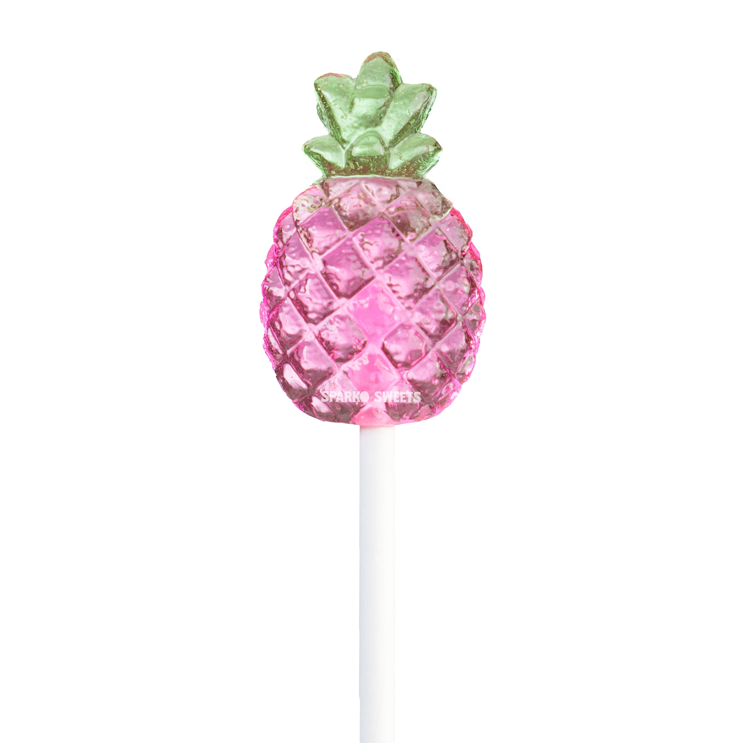 Sparko Sweets Pink Pineapple Lollipops, Made in Los Angeles, Perfect for Birthday Parties, Tropical Luau Celebrations, Beach Events