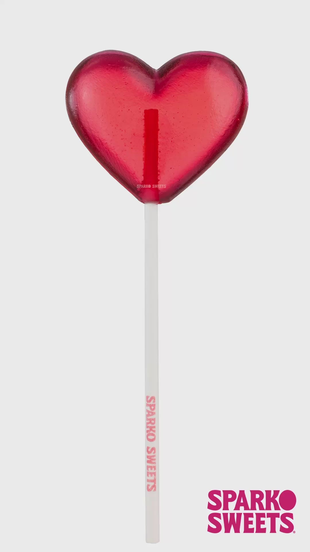 Sparko Sweets Heart Lollipops, Made in Los Angeles, Perfect for Valentine's Day, Romantic Celebrations, Weddings, Corporate Giveaways, and Promotional Swag