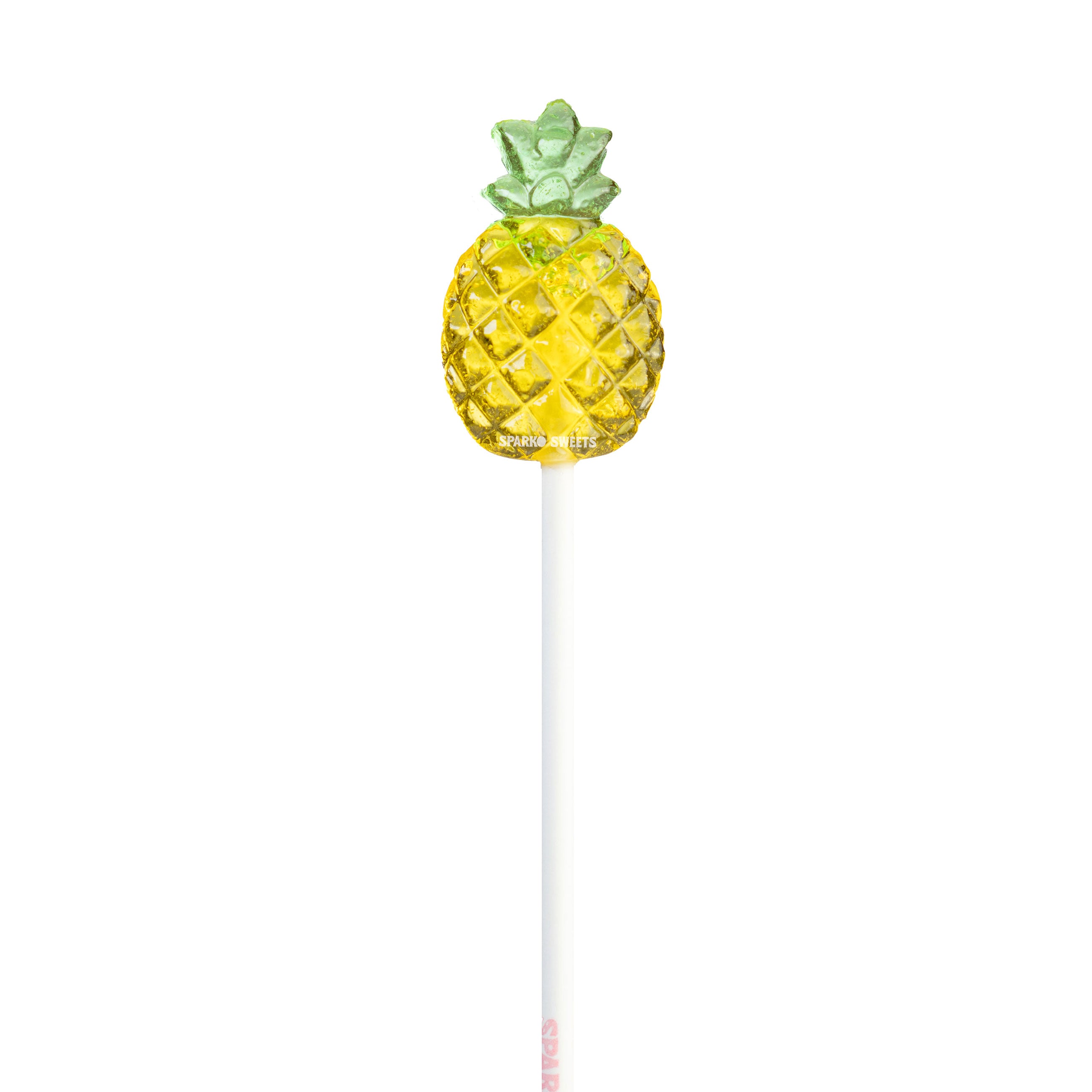 Sparko Sweets Yellow Pineapple Lollipops, Made in Los Angeles, Perfect for Birthday Parties, Tropical Luau Celebrations, Beach & Corporate Events