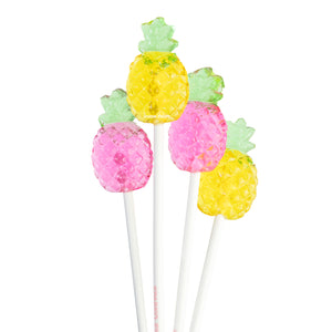 Pink and Yellow Pineapple Lollipops by Sparko Sweets