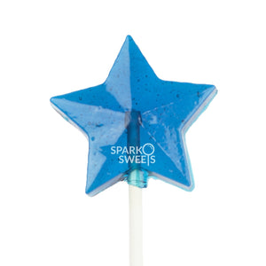 Blue Star Lollipops - Blue Raspberry (24 Pieces) - Sparko Sweets