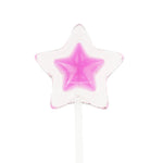 Sugar Free Double Color Star Lollipops Long-Stem Twinkle Pops - Pink & Clear (120 Pieces) - Sparko Sweets
