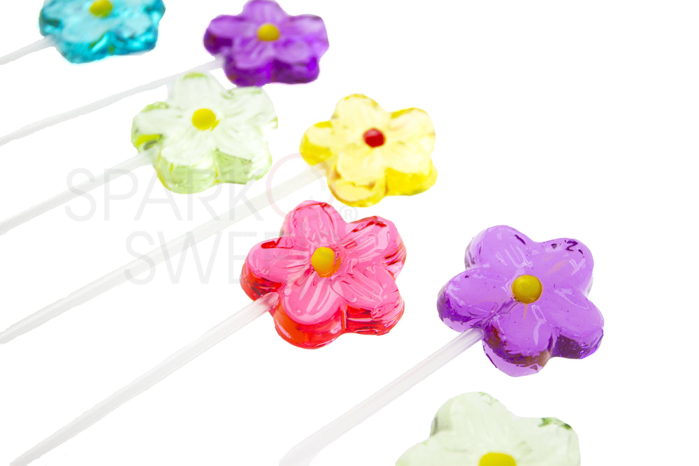 Sugar Free Daisy Lollipops Long-Stem Twinkle Pops (120 Pieces) - Sparko Sweets