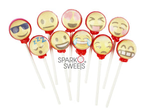 Emoji Lollipops (10 Pieces) - Cherry - Sparko Sweets
