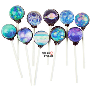 Sugar Free Galaxy Lollipops Planet Art Designs - Sparko Sweets