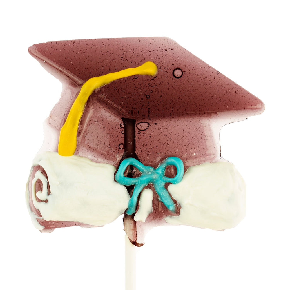 
            
                Load image into Gallery viewer, Graduation Cap Hand-Drawn Lollipops (12 Pieces) - Sparko Sweets
            
        