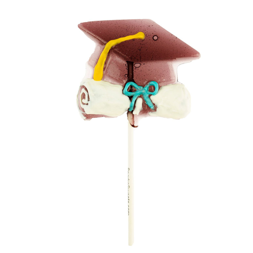 Graduation Cap Hand-Drawn Lollipops (12 Pieces) - Sparko Sweets