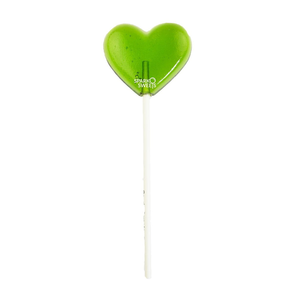 Green Heart Lollipops (24 Pieces) - Green Apple - Sparko Sweets