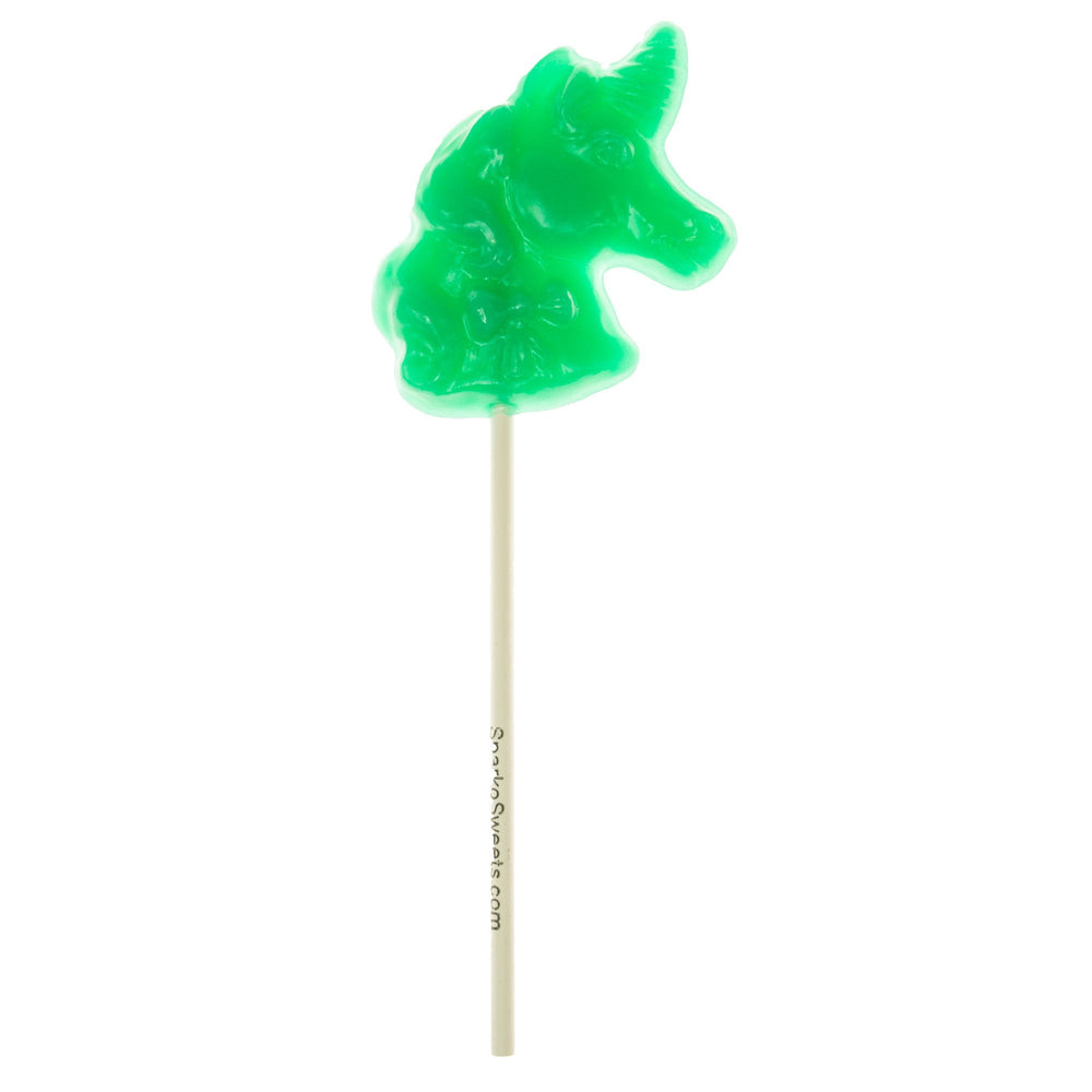 Green Unicorn Lollipops - Green Apple (24 Pieces) - Sparko Sweets