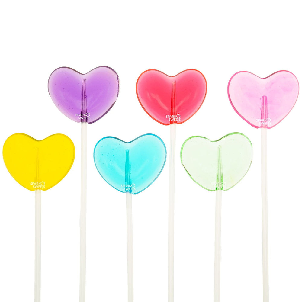 Sugar Free Heart Lollipops Long-Stem Twinkle Pops (120 Pieces) - Sparko Sweets