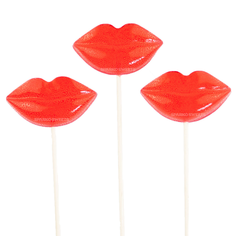 Red Lip Lollipops (24 Pieces) - Cherry - Sparko Sweets