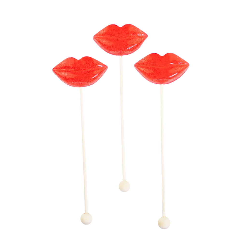 Red Lip Lollipops (24 Pieces) - Cherry - Sparko Sweets