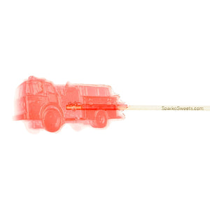 Red Firetruck Lollipops Cherry Flavor (24 Pieces) - Sparko Sweets
