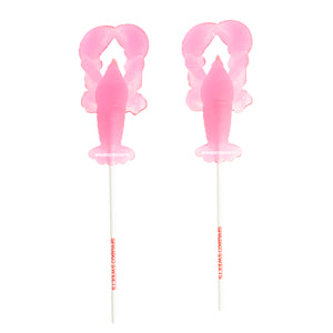 Pink Lobster Lollipops by Sparko Sweets