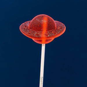 Red UFO Lollipops Cherry Flavor (24 Pieces) - Sparko Sweets