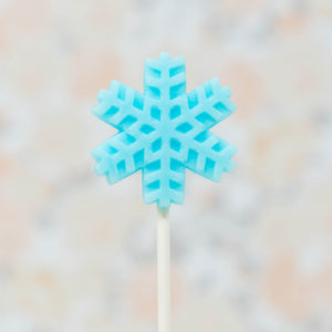 Frosty Blue Snowflakes Lollipops - Blue Raspberry Flavor (24 Pieces) - Sparko Sweets