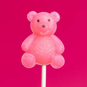 Pink Teddy Bear Lollipops - Watermelon (24 Pieces) - Sparko Sweets