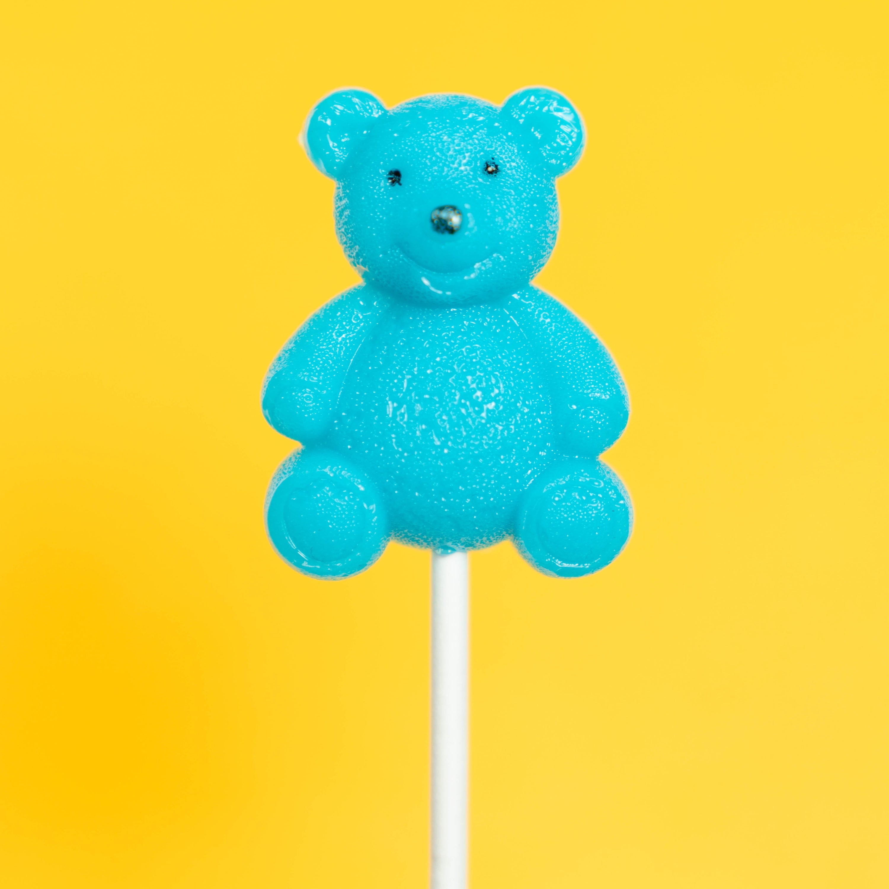 Blue Teddy Bear Lollipops - Blue Raspberry (24 Pieces) - Sparko Sweets